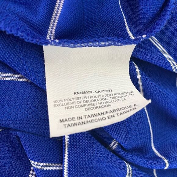 Women’s Nike Blue White Striped Sleeveless Polo Tank Top - Picture 3 of 6